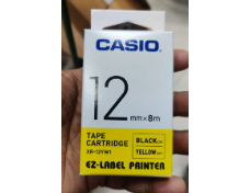 Casio Label 12mm Black on Yellow