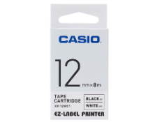 Casio Label 12mm Black on White