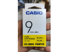 Casio Label 9mm Black on Yellow