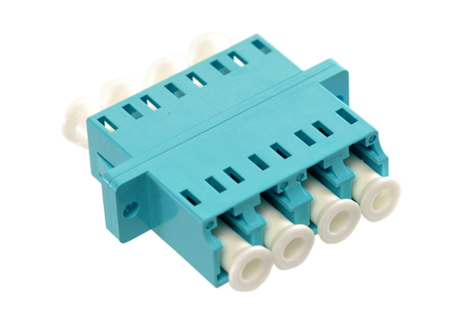 LC/UPC MM OM3 QUAD (AQUA)FIBER OPTIC ADAPTER(COUPLER)