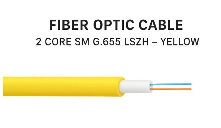 Fiber Optic Cable 2 Core SM G.655 LSZH – Yellow