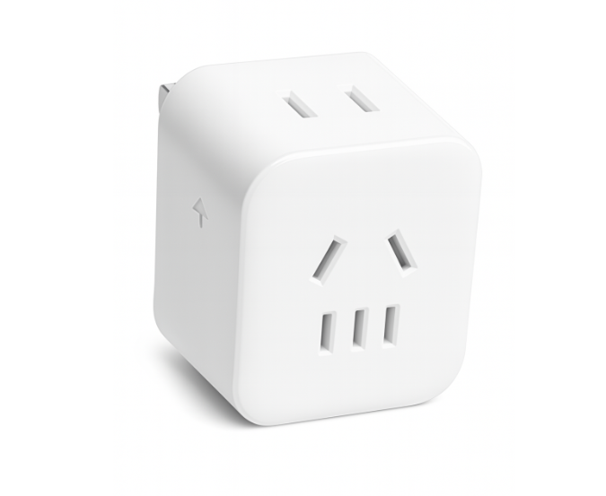 Universal Multi-Socket Power Adapter Cube – Compact 3-in-1 Wall Plug Converter