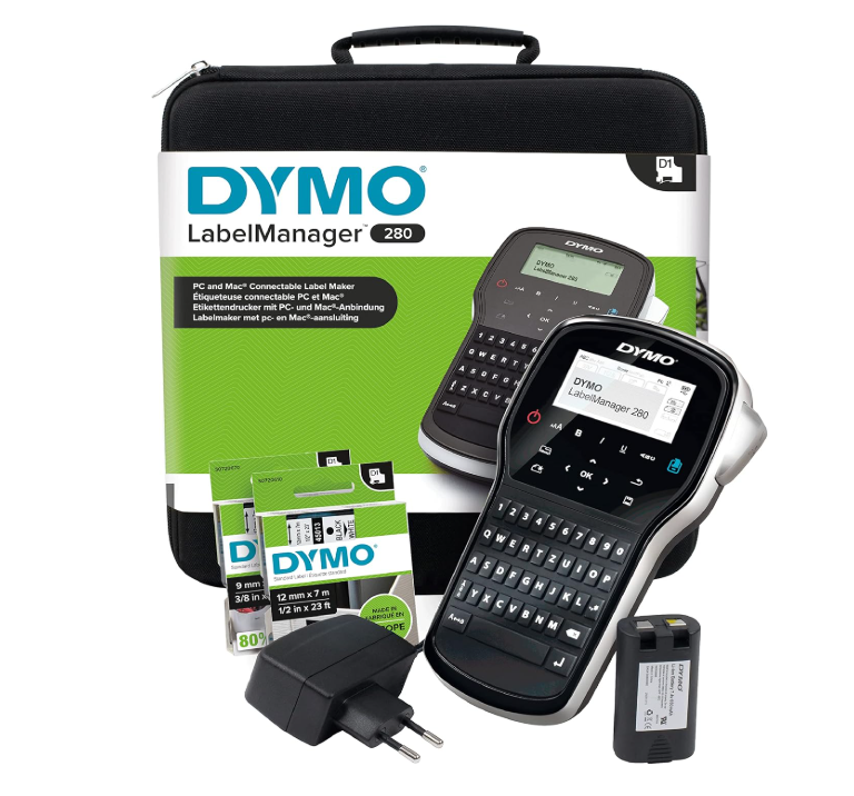 DYMO LabelManager LM-280 + Carry Case – Portable Thermal Transfer Label Printer