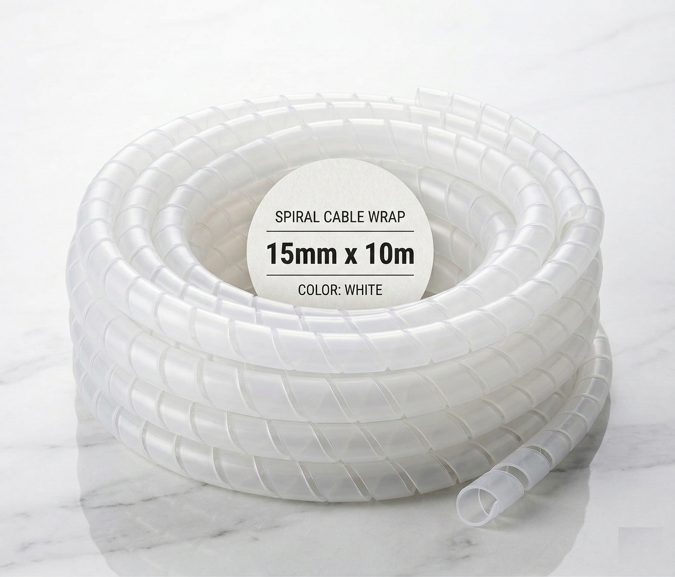 SPIRAL 15mm COLOR WHITE 10M/ROLL-C-NET