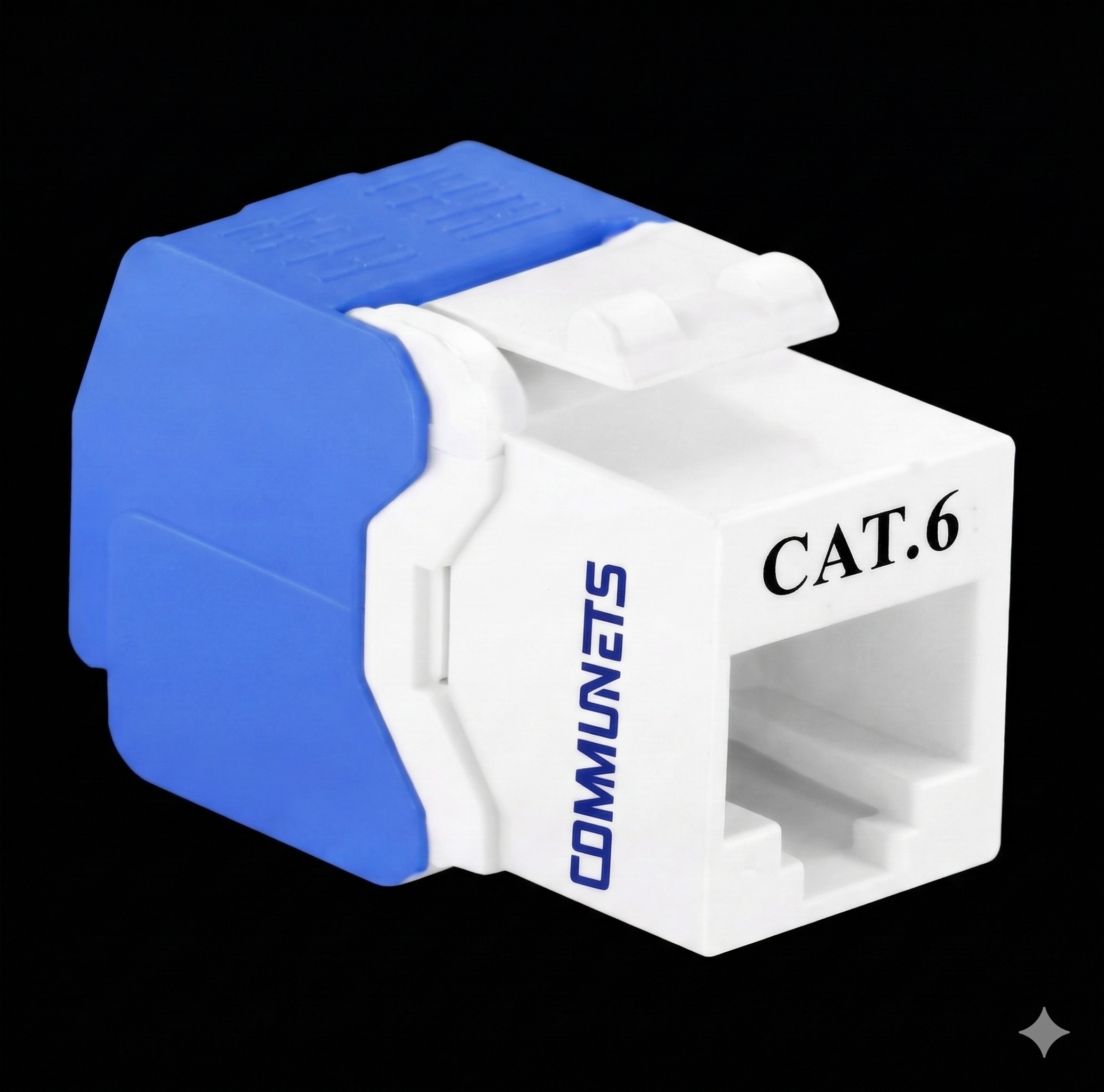 Cat 6 RJ-45 Module Keystone White. - COMMUNETS
