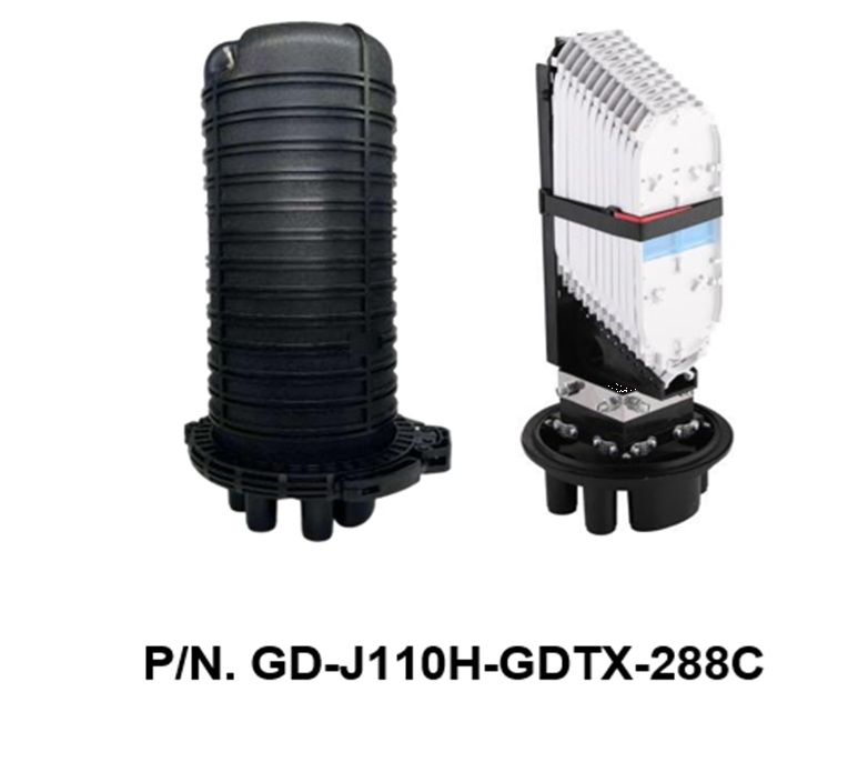 288C FIBER OPTIC DOME CLOSURE 12-TRAYS(24C) WITH POLE ACCESSORIES