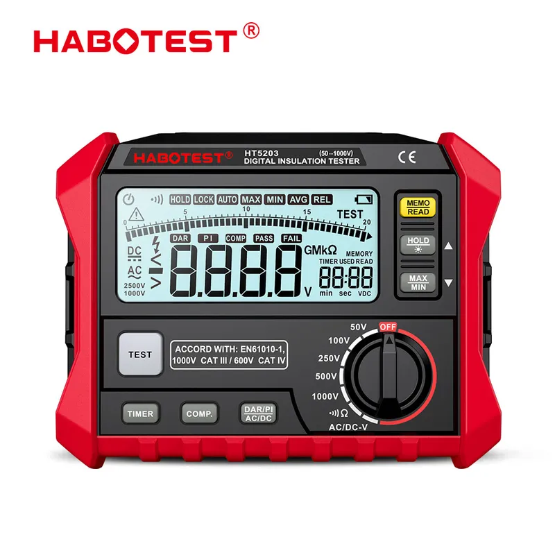 HABOTEST Insulation Tester Digital Megohmmeter High-Voltage Electrical Insulation Resistance Meter Megger Tester- HT5203