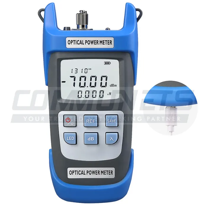 CNets Optical Power Meter with Visual Fault Locator (VFL) | OPM + VFL | Fiber Optic Tester for SM/MM Networks | -70~+6dBm Range | 10mW Red Laser Source | LCD Display & Data Save Function