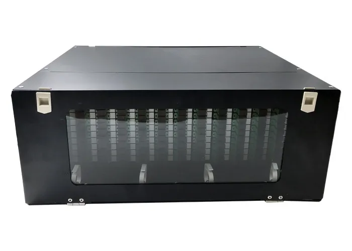 144C 4U 19-Inch FTTH Rack Mount Optical Distribution Frame (ODF) with Front Glass Door – Fiber Optic Cable Management Enclosure
