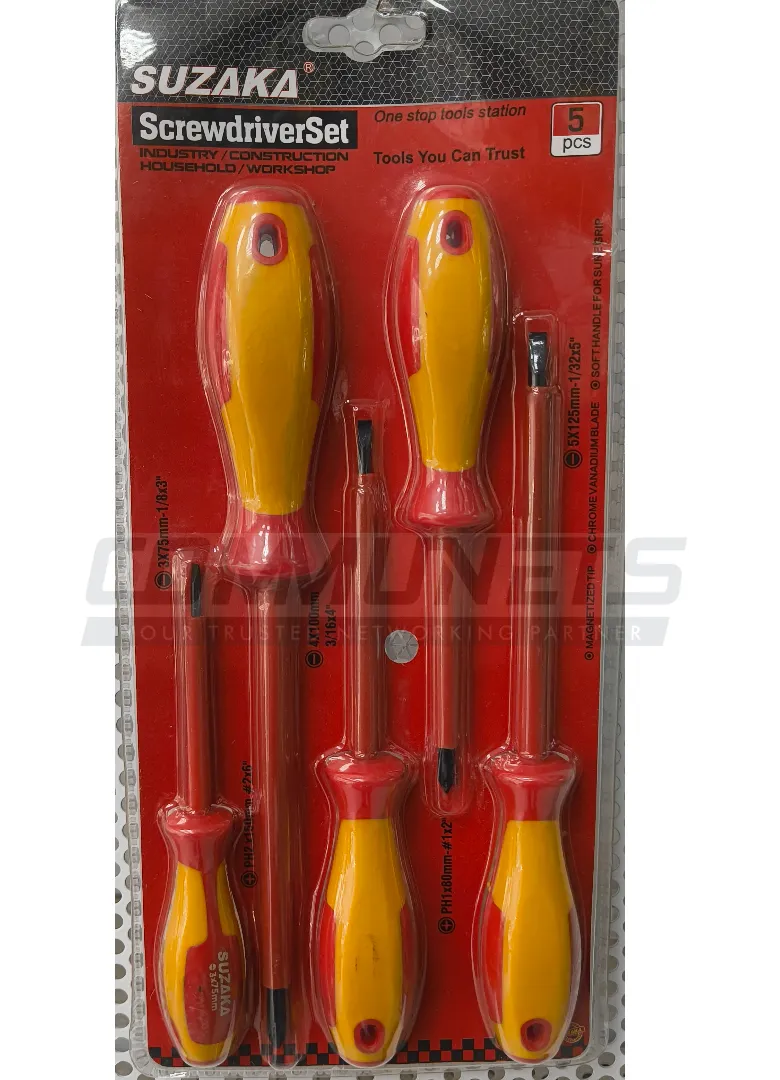 SCREWDRIVER SET (5PCS) INDUSTRY/CONSTRUCTION /HOUSEHOLD/WORKSHOP -SUZAKA
