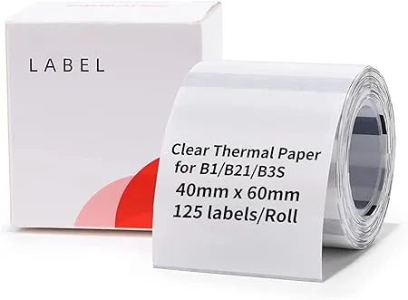 Niimbot Clear Label 40x60: Niimbot Transparent Gloss Film Label (40mm x 60mm)