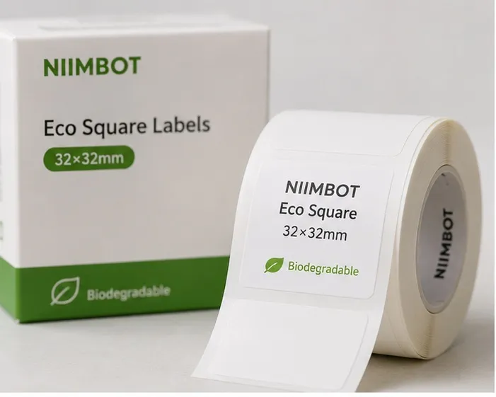 Niimbot Eco Square 32x32: Niimbot Eco-Friendly Biodegradable Square Label (32mm x 32mm)